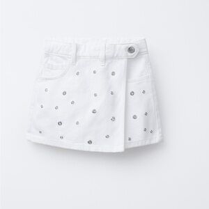 Zara Girls Embellished Denim Mini Skort